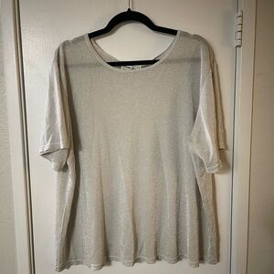 Cream Relaxed Boxy Short Sleeve Tee